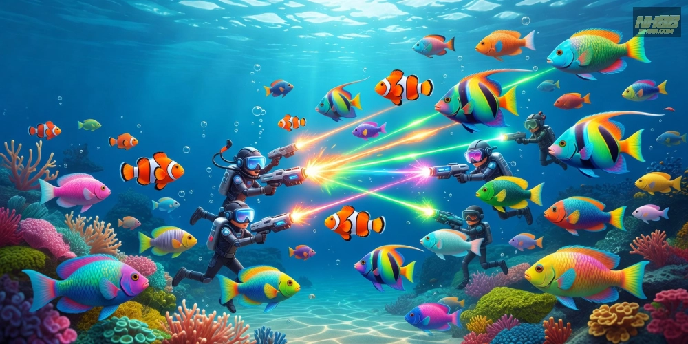 Hình minh họa thế giới đại dương rực rỡ trong game bắn cá vui nh88