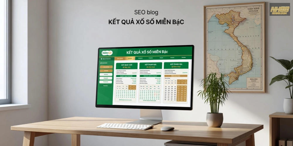 Minh họa khái niệm xổ số miền bắc nh88 với giao diện hiện đại và kết quả quay thưởng