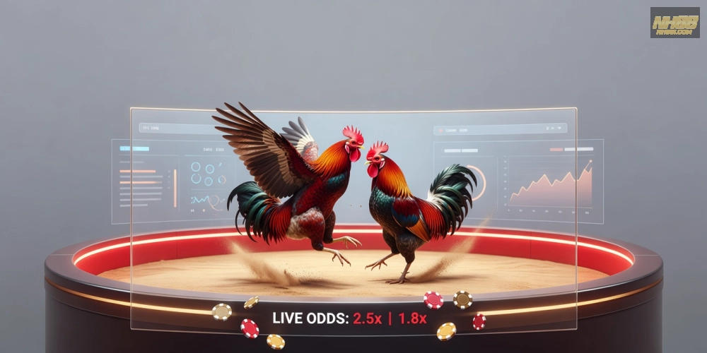 Minh họa khái niệm trực tiếp đá gà casino nh88 với giao diện streaming chuyên nghiệp và các trận đấu hấp dẫn.